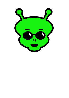 Download free green alien lunette icon